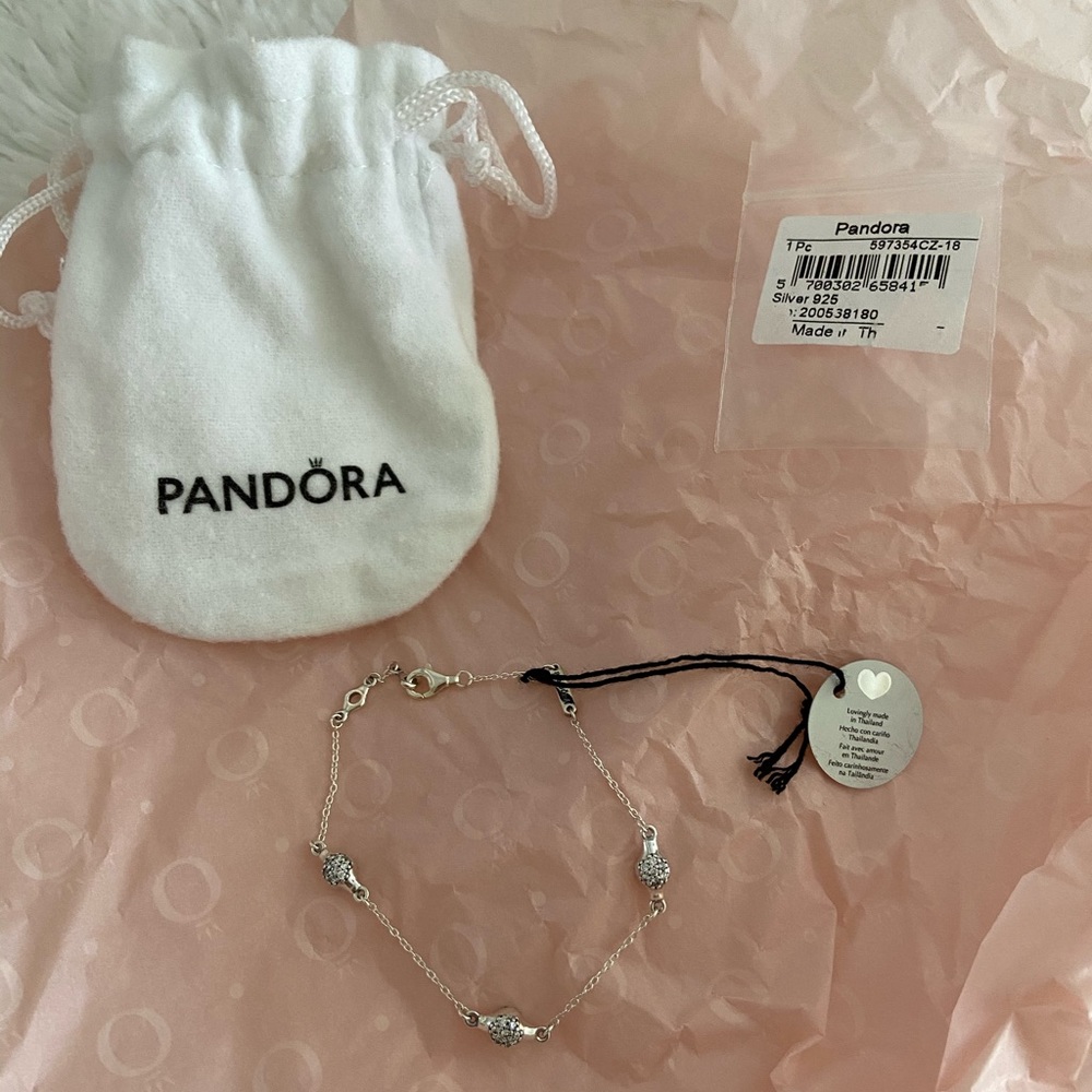 NWT Pandora Pave Love Pods Bracelet 7”